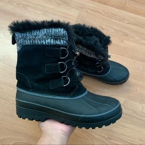 Lands’ End Fur Duck Boots